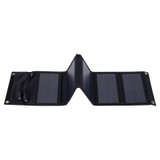 10W Monocrystalline Silicon Foldable Solar Panel Outdoor Charger with 5V Dual USB Ports (Black)