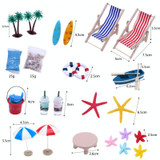 B Style Mini Beach Set Miniature Model Ornament Summer Ocean Simulation Scene Photo Decoration Props