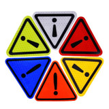 10pcs Car Tail Triangle Reflective Stickers Safety Warning Danger Signs Car Stickers(Yellow)