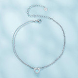 Sterling Silver Heart Double Layer Anklet