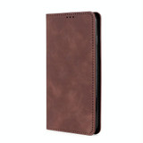 For OPPO Reno8 Pro+ 5G Skin Feel Magnetic Horizontal Flip Leather Phone Case(Dark Brown)