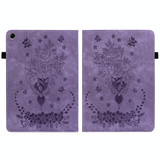 For Realme Pad 10.4 / Pad 5G 10.4 Butterfly Rose Embossed Leather Tablet Case(Purple)