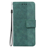 For Xiaomi 13 Pro Geometric Embossed Leather Phone Case(Green)