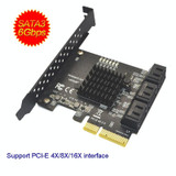 PCIE  4X To 6 Port  SATA 3.0 Adapter Expansion Card ASMedia ASM1166 Converter