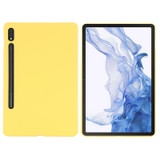 For Samsung Galaxy Tab S8 Ultra Pure Color Liquid Silicone Shockproof Tablet Case(Yellow)