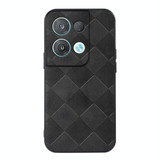 For OPPO Reno8 Pro+ Weave Plaid PU Phone Case(Black)