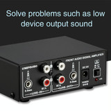 B053 Front Stereo Sound Amplifier Headphone Speaker Amplifier Booster with Volume Adjustment, 2-Way Mixer, USB 5V Power Supply, US Plug