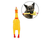 Funny Pet Supplies Rubber Screaming Chicken Cat Dog Vocal Pet Toy, Size:16cm(Yellow)