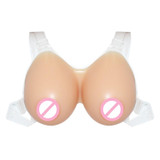 Cross-dressing Prosthetic Breast Conjoined Silicone Fake Breasts for Men Disguised as Women Breasts Fake Breasts, Size:800g, Style:Transparent Shoulder Strap Non-stick(Complexion)