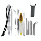 Umbrella Rope Needle Marlin Spike Bracelet DIY Weaving Tool, Specification: 14 PCS / Set Silver