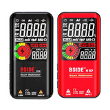 BSIDE Digital Multimeter 9999 Counts LCD Color Display DC AC Voltage Capacitance Diode Meter, Specification: S10 Dry Battery Version (Red)