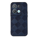 For OPPO Reno8 Pro+ Weave Plaid PU Phone Case(Blue)