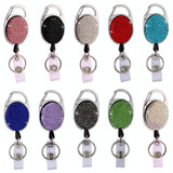 Ceramic Clay Pull Buckle Metal Retractable Keychain Document Buckle(White)