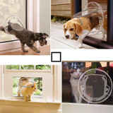 Pet Supplies PC Material Round Glass Door Cat Puppy Door Hole(Transparent)