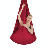 Indoor Anti-gravity Yoga Knot-free Aerial Yoga Hammock with Buckle / Extension Strap, Size: 400x280cm(Wine Red)