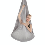 Indoor Anti-gravity Yoga Knot-free Aerial Yoga Hammock with Buckle / Extension Strap, Size: 400x280cm(Silver Grey)