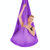Indoor Anti-gravity Yoga Knot-free Aerial Yoga Hammock with Buckle / Extension Strap, Size: 400x280cm(Dark Purple)