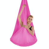 Indoor Anti-gravity Yoga Knot-free Aerial Yoga Hammock with Buckle / Extension Strap, Size: 400x280cm(Rose Red)