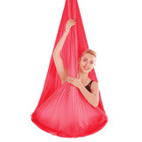 Indoor Anti-gravity Yoga Knot-free Aerial Yoga Hammock with Buckle / Extension Strap, Size: 400x280cm(Red)