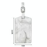 Marbled PU Leather Luggage Tag Oil Edge Sewing With Metal Hardware Buckle(Yellow)