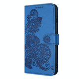 For OPPO A54 Datura Flower Embossed Flip Leather Phone Case(Blue)
