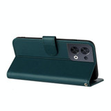 For OPPO Reno8 Datura Flower Embossed Flip Leather Phone Case(Dark Green)