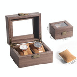 Wood Grain Leather Watch Display Box Watch Storage Case Jewelry Box, Style: 2 Digit Long