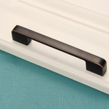 5 PCS 6613-128 Simple Cabinet Door Handle Drawer Wardrobe Zinc Alloy Handle (Black Red)