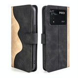 For Xiaomi Poco X4 Pro 5G Stitching Horizontal Flip Leather Phone Case(Black)