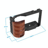 Alloy Rabbit Cage With Wooden Handle for Sony ZV-E10 Camera(Black)