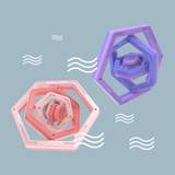 2 PCS Hexagonal 3D Infinite Flip Finger Decompression Educational Toy(Pink)