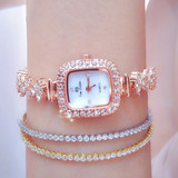 BS Bee Sister FA1518  Women Diamond Watch Bracelet Watch(Rose Gold)