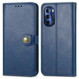 For Motorola Moto G Stylus 2022 5G Retro Solid Color Buckle Leather Phone Case(Blue)