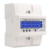 SINOTIMER Three-Phase Backlight Display Rail Type Electricity Meter 5-100A 400V(DDS024 White Shell)