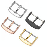 10 PCS IP Plated Stainless Steel Pin Buckle Watch Accessories, Color: Silver 20mm