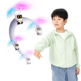 Induction Steel Man Aircraft Gyro Robot Luminous Toy For Children(Blue Astronauts)