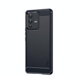 For vivo V23 5G/S12 MOFI Gentleness Series Brushed Texture Carbon Fiber Soft TPU Phone Case(Blue)