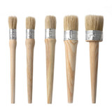20 PCS Round Head Long Handle Paintbrush Bristle Wood Handle Brush, Diameter:  30mm 