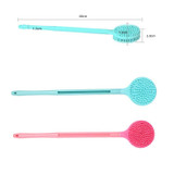 Silicone Massage Long Handle Double Sided Bath Brush(Pink)