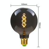 G125 Electroplating Smoke Grey Warm Light LED Bulb Retro Lamp