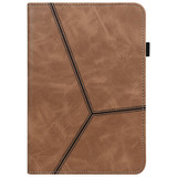 For Samsung Galaxy Tab S7+ T970 / S7 FE T730 Solid Color Embossed Striped Leather Tablet Case(Brown)