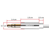 IVON CA55 3.5mm Male to Male AUX Audio Cable, Cable Length: 1m(White)