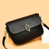 Ladies Texture Large Capacity Single Shoulder Crossbody Bag(Black)