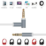 ZS0087 3.5mm Male to Male Earphone Cable with Mic & Wire-controlled, Cable Length: 1.4m(White)