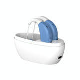 Elderly Use Can Charge Sound Amplifier Hearing Aid, Specification: US Plug(Blue Double Machine+White Charging Bin)