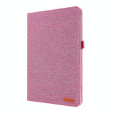 For Samsung Galaxy Tab S8 Ultra Horizontal Flip Fabric Leather Tablet Case with Card Slots & Holder(Rose Red)