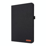 For Samsung Galaxy Tab S8 Ultra Horizontal Flip Fabric Leather Tablet Case with Card Slots & Holder(Black)