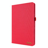 For Samsung Galaxy Tab S8 Ultra Horizontal Flip Fabric Leather Tablet Case with Card Slots & Holder(Red)