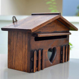 Outdoor Wall-mounted Wooden Letter Box Office Suggestion Box(31x18.5x10cm)