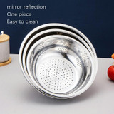 3 PCS / Set SiGang Stainless Steel Rice Washing and Vegetable Draining Basin(24cm+26cm+28cm)